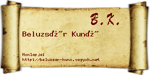Beluzsár Kunó névjegykártya